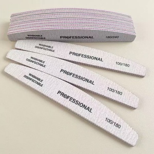 Lima de Uñas Gris en Forma de Media Luna, Doble Cara, para Pulir, Lima de Uñas de Gel UV, Duradera y No Desprende Arena - Product Image 4