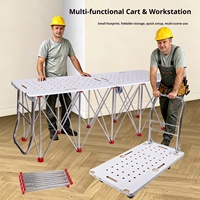 Planche à trous en forme de pattes d'araignée, établi en bois pour carrelage, chariot de camping, établi pliant en acier inoxydable