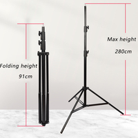 Support de trépied de photographie rembourré à ressort en fer réglable de 2.8 mètres pour l'utilisation du projecteur de studio photo