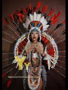 Costume de scène Bar Gogo Yuyun Savage, robe de chef indien en soie/coton haut de gamme pour femme, modèle adulte 999, nouveauté - Product Image 5