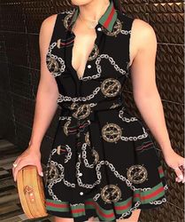 02 compass black chain design dress