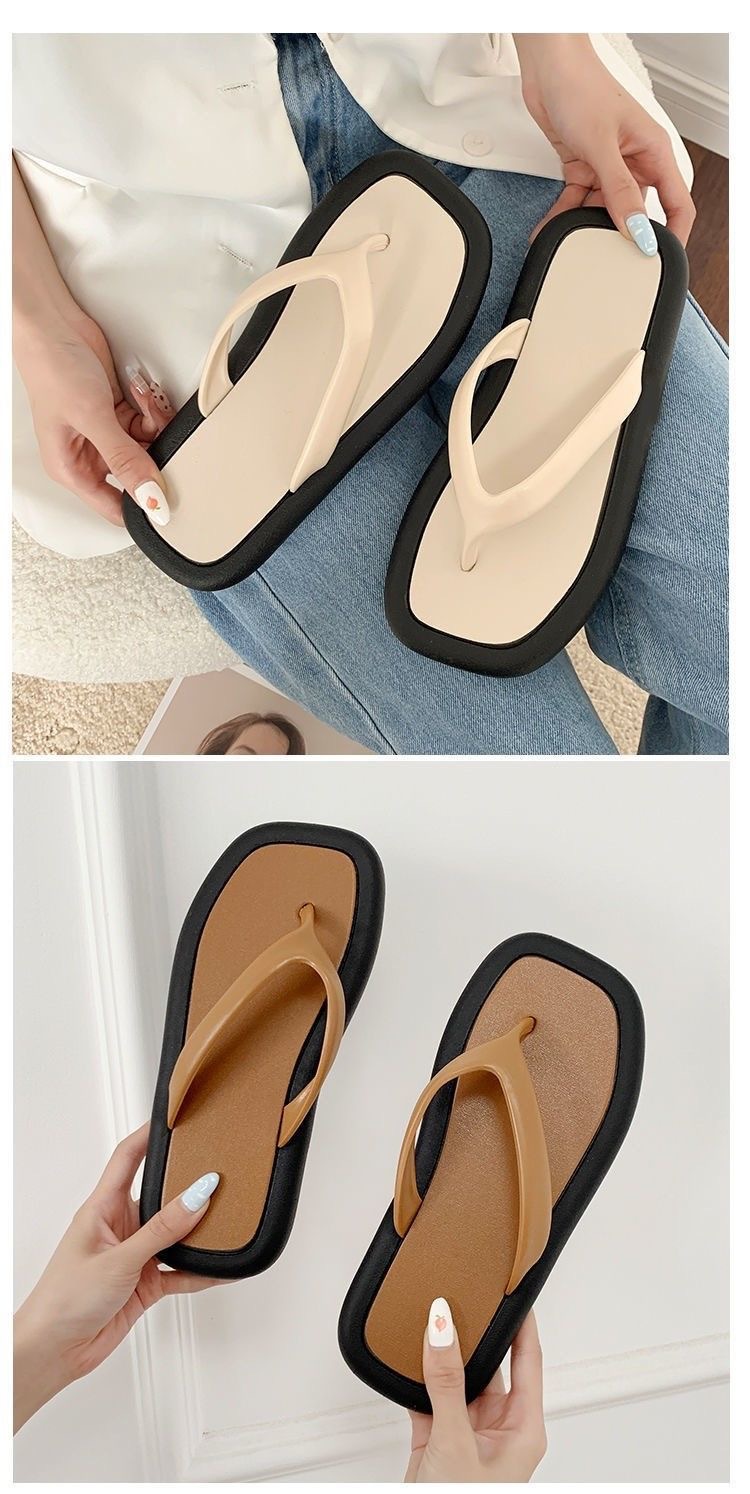 Girls Flat Flip-flops Women Fashion Soft Sole Clip-on Beach Flipflops Non-slip Slippers