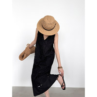 Robe longue décontractée blanche pour femme, élégante, de haute qualité, avec broderie lourde, col en V et sans manches, idéale pour l'été