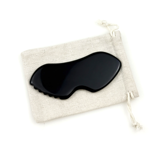 Hochwertiger natürlicher schwarzer Obsidian Gua Sha Benutzer definiertes Logo Schwarzes Obsidian-Kratz <span class=keywords><strong>massage</strong></span> werkzeug OEM/ODM - Product Image 1
