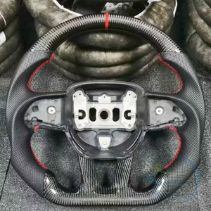 Volant en cuir perforé avec LED en fibre de carbone pour Dodge Challenger Charger SRT Hellcat Ram Scat Pack RT <span class=keywords><strong>Durango</strong></span> 2013-2023 - Product Image 5