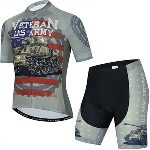 Tenues de cyclisme pour hommes, maillot de cyclisme, vêtements de vélo de montagne, style populaire, short à bretelles, ensembles de cyclisme, manches courtes personnalisées pour hommes et femmes - Product Image 1