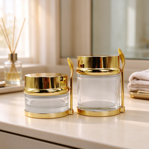 Pots en verre transparents pour <span class=keywords><strong>masque</strong></span> capillaire, crème réparatrice et beurre capillaire anti-frisottis, avec cuillère, 30g, 50g, 100g, Marque Privée - Product Image 1