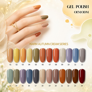 Esmalte de Uñas en <span class=keywords><strong>Gel</strong></span> Vegano de Larga Duración, 24 Colores Otoño Invierno, UV LED, Removible, Marca Privada, Gran Venta - Product Image 1