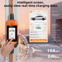 Chargeur portable pour véhicule électrique Feyree 11 kW triphasé, prise de type 2, écran tactile intelligent de 4,3 pouces, application Wi-Fi pour Tesla, chargeur AC EVSE avec adaptateur