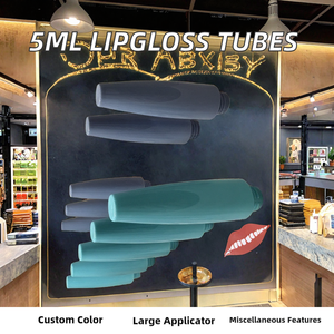 أنبوب ماسكارا بلاستيكي شفاف لمستحضرات التجميل مع فرشاة ملمع شفاه أسود أرجواني شاشة مطبوعة بقطر 15 - Product Image 2