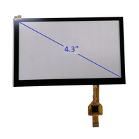 Panel Táctil Capacitivo Industrial de 4.3 Pulgadas, Directo de Fábrica ODM OEM, MOQ Pequeño, Personalizado, PCAP de 10 Puntos, Multi USB, Resistente al Agua
