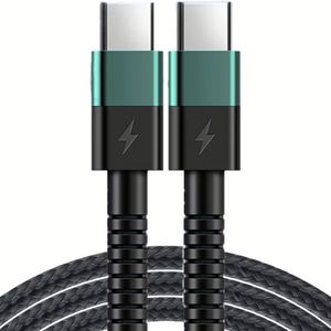 สายชาร์จไนลอนแบบ Type C-Type C รองรับการชาร์จเร็ว 20W สายดาต้า USB-C สำหรับสมาร์ทโฟน - Product Image 1