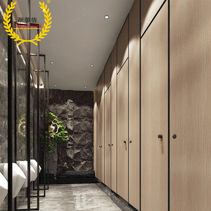 Tablero laminado compacto de panal HPL resistente al agua de diseño moderno Cubículo de inodoro de proveedores comerciales de Guangzhou - Product Image 5