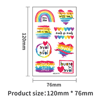 Offre Spéciale fierté LGBT arc-en-ciel tatouages temporaires 10 pièces/ensemble d'autocollants de tatouage imprimés pour hommes et femmes visage corps bras taille