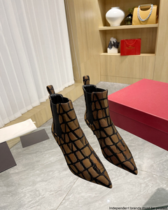 Nouvelle Arrivée Bottes Mi-Mollet en Cuir Sexy à Bout Pointu et Talon Aiguille avec Brides Croisées pour Femmes Grandes Tailles - Product Image 3