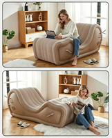 Fauteuil gonflable moderne et minimaliste pour l'intérieur et l'extérieur, canapé gonflable de loisirs avec pompe intégrée et sac de rangement pour le salon