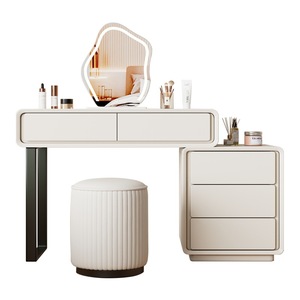 Tocador de Maquillaje con Espejo LED de 70/90/110/130CM, Tocador con Múltiples Cajones, Muebles Modernos para Dormitorio - Product Image 4