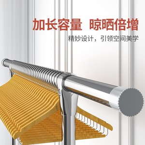 Stainless Steel <b>Clothes</b> Drying <b>Rack</b> Single Bar Floor Standing Mobile Indoor Balcony Bedroom Use - Product Image 2