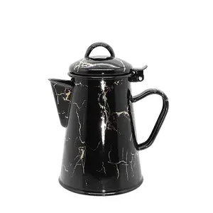 新款美式搪瓷手柄壶手工冲泡咖啡壶大容量搪瓷水壶茶壶