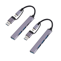 Adaptateur Hub USB-C 2-en-1 personnalisé vers 4 ports USB 3.0 Type C OTG pour ordinateur portable et station d'accueil
