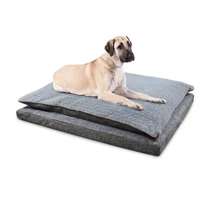 suppliers indestructible rectangle orthopedic calming dog bed chew resistant pet mat bed medium size with sheet pillow