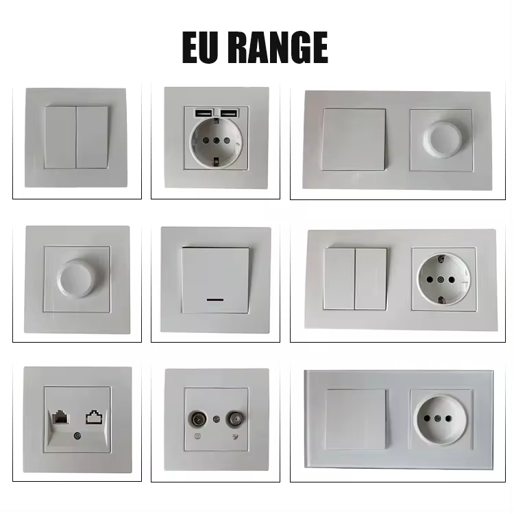 New Arrival Wholesale Price Eu Standard Switches Sockets New Eu Standard Switches Sockets EU Electric Switch Socket