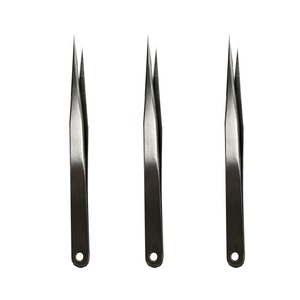 Pinzas de alta precisión con un orificio en el extremo; Desmontaje y reparación electrónica ST; pinzas de acero inoxidable de máxima precisión; - Product Image 5