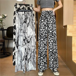 <span class=keywords><strong>Pantalon</strong></span> d'été fin décontracté <span class=keywords><strong>en</strong></span> <span class=keywords><strong>soie</strong></span> glacée pour <span class=keywords><strong>femme</strong></span>, taille élastique, motif tie-dye encre et lavage, coupe droite - Product Image 6