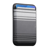 Porte-cartes magnétique en fibre de carbone avec logo personnalisé, rayures colorées en Kevlar, pour la coque de portefeuille magnétique Apple, support arrière pour sac