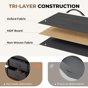 Cómoda Moderna Hecha a Mano de Madera Maciza para Dormitorio con 12 Cajones de Tela y 2 Estantes Abiertos, Herrajes de Hierro, Almacenamiento para Sala de Estar - Product Image 2