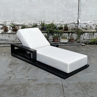 Petit meuble de piscine à dossier flexible avec cadre en aluminium, accoudoir long de jardin, chaise de salon