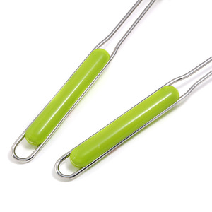 Stainless Steel Strainer Set With Green Handle Heat Resistant Kitchen Sieve For Frying Hot Pot Cooking - Product Image 5