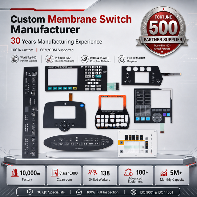 Custom Membrane Switch Membrane Keypad Touch Control Panel PC PET Graphic Overlay for Matrix Keyboard