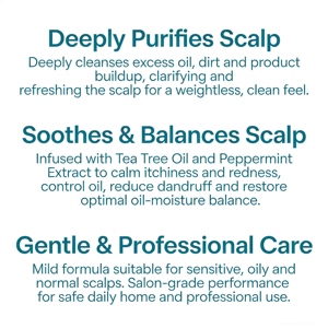 Champú Purificante <span class=keywords><strong>para</strong></span> Cuero Cabelludo Graso y Sensible con Aceite de Árbol de Té, Anti-Picazón, Limpieza Profunda y Refrescante - Product Image 5