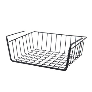 Panier de rangement suspendu rectangulaire noir et blanc, type crochet, 1 niveau, organisateur de bureau pour aliments, fournitures de bureau, chaussures - Product Image 4