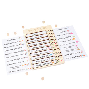 Nouveaux jouets Montessori de planche de poinçonnage d'autodiscipline pour enfants développent une bonne habitude à faire conseil de liste jouets éducatifs en bois plus tôt - Product Image 1