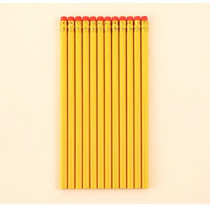 Crayons en bois HB, boîte de 12 pièces jaune/rouge, crayons à <span class=keywords><strong>dessin</strong></span> et à croquis pour les élèves du primaire avec <span class=keywords><strong>gomme</strong></span> - Product Image 1