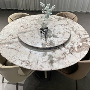 JS ds2006 Bắc Âu hiện đại phòng ăn Bộ Đá Cẩm Thạch xoay bàn ăn dia.135 và <span class=keywords><strong>150</strong></span> Vòng biệt thự thực phẩm bàn với một Susan lười biếng - Product Image 4