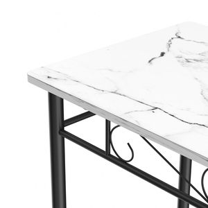 Cross-border <b>white</b> marble patterned dining <b>table</b> and chair set, home furniture, simple <b>small</b> apartment kitchen and living room - Product Image 2