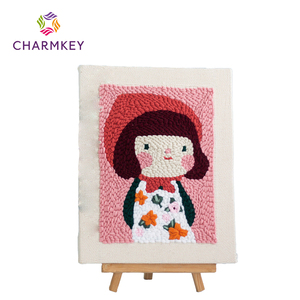 Kit complet de broderie à l'aiguille à poinçon portable et simple pour débutants, ensemble de bricolage avec motif, fil, cerceau et outils - Product Image 4