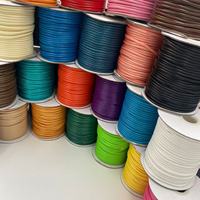 Cordon ciré rond de 3 mm en gros pour bricolage, cordon en cuir tressé à la main, ligne de cordon ciré couleurs variées pour bracelets et colliers