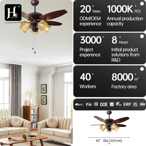 Ventilador de techo de estilo clásico con control remoto reversible para dormitorio y sala de estar, con luz LED, silencioso, de 6 velocidades. - Product Image 4