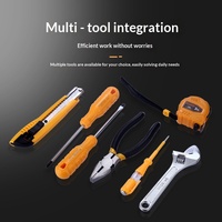 Kit de réparation d'outils de quincaillerie 6 pièces, tournevis universel, coupe-fils, couteau utilitaire, ruban à mesurer, acier au chrome vanadium, usage domestique