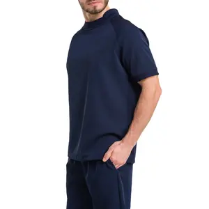 Top line men s v-neck medical scrubs uniforms top full sleeves and bottom fitted scrub top men