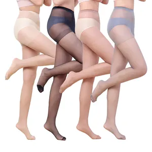 Grosir Pantyhose transparan ultra tipis harga rendah celana ketat/stoking seksi mulus nilon hitam wanita untuk musim panas