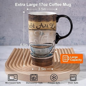 <span class=keywords><strong>Tazza</strong></span> <span class=keywords><strong>da</strong></span> Caffè in Ceramica Stile Vintage Francese, Design Dipinto a Mano, Antigoccia, Lavabile in Lavastoviglie, Adatta al Microonde, Grande Capacità - Product Image 6