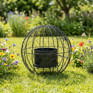 Pot de fleurs sphérique en fil de fer tressé à la main, support pour plantes en mousse, pot intérieur, décoration traditionnelle et moderne pour la maison, cadeau de fête - Product Image 2