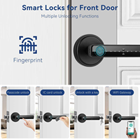 Serrure de porte intelligente à empreinte digitale TTLock avec mortaise réglable 60/70, application Tuya Smart Life, serrure de porte intelligente à empreinte digitale numérique