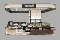 BKC020 Vitrine de présentation cosmétique personnalisée, écologique et durable, avec éclairage LED, pour kiosque et stand de parfums, mobilier de design pour magasin de marque