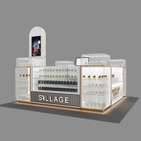 Compteur d'affichage de magasin de parfums de luxe au détail barre de parfums vitrine en verre de vitrine kiosque de magasin de parfums de luxe